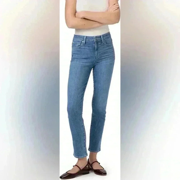 PAIGE Hoxton Slim CROP jeans high rise size 29 stretch ankle designer blue - Picture 2 of 13